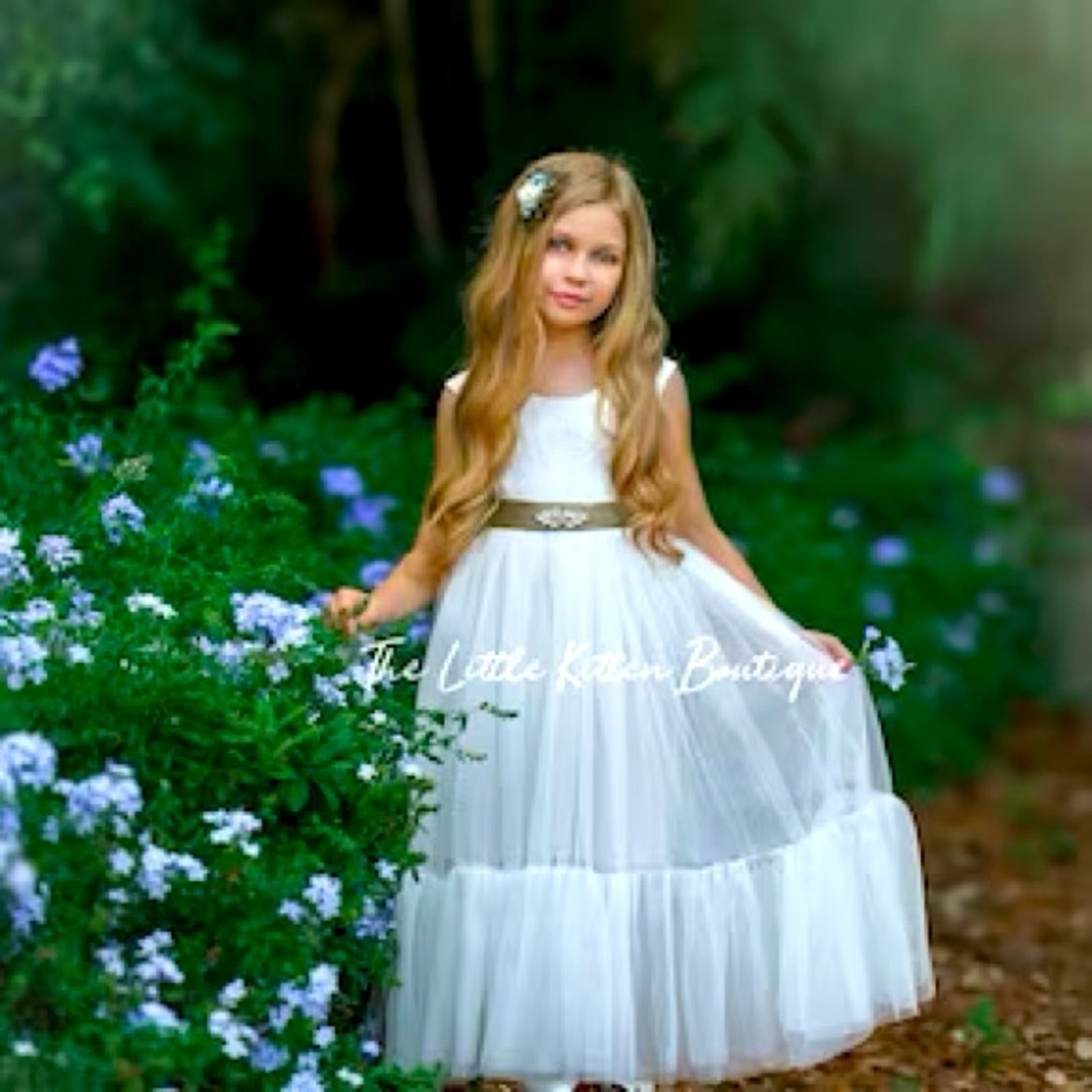 6T Tulle flower girl dress